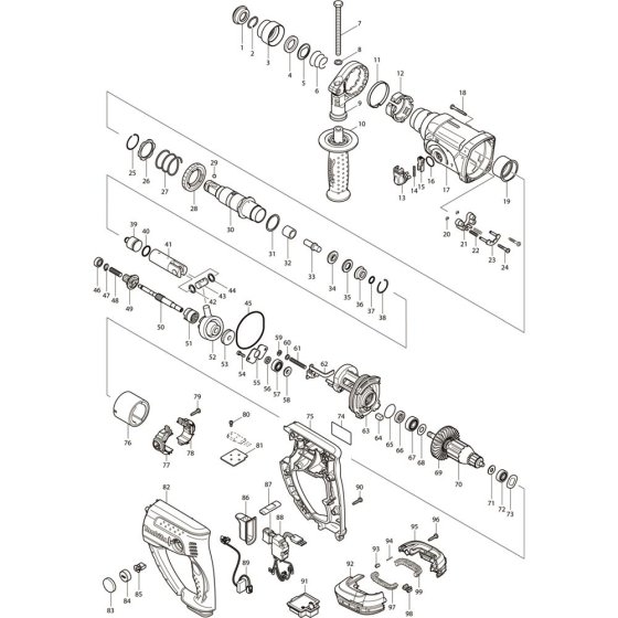 Main Assembly for Makita DHR202Z