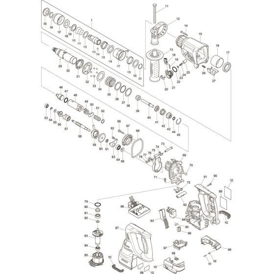 Main Assembly for Makita DHR243RFE