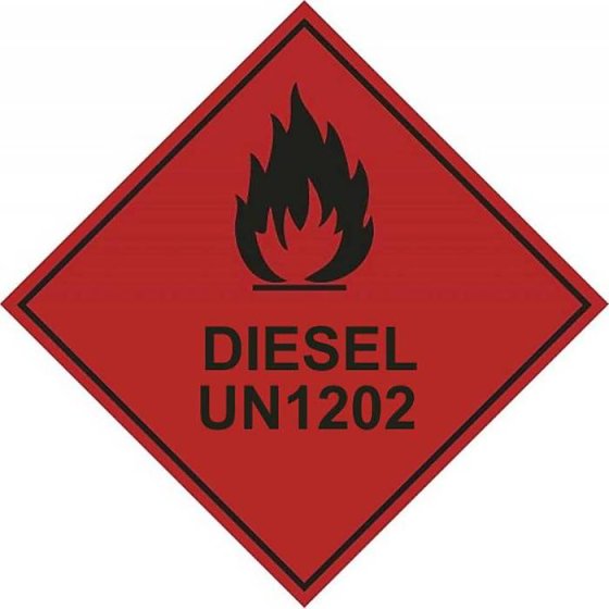 Diesel Hazard Warning Label