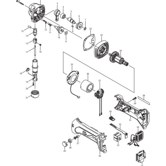 Makita DJN161Z Main Assembly
