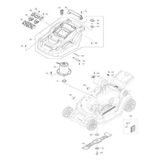 Battery, Motor Assembly for Makita