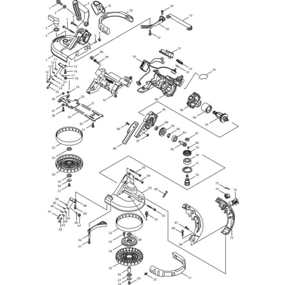 Makita DPB180Z Main Assembly