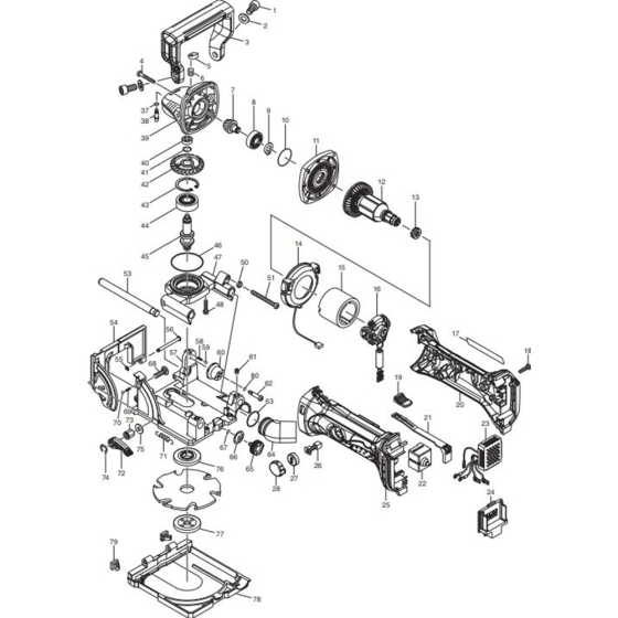 Makita DPJ140Z Main Assembly