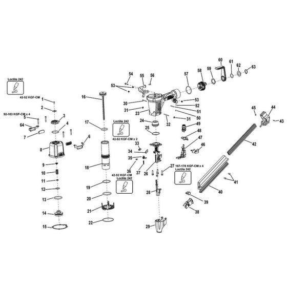 Main Assembly for DeWalt Nailers