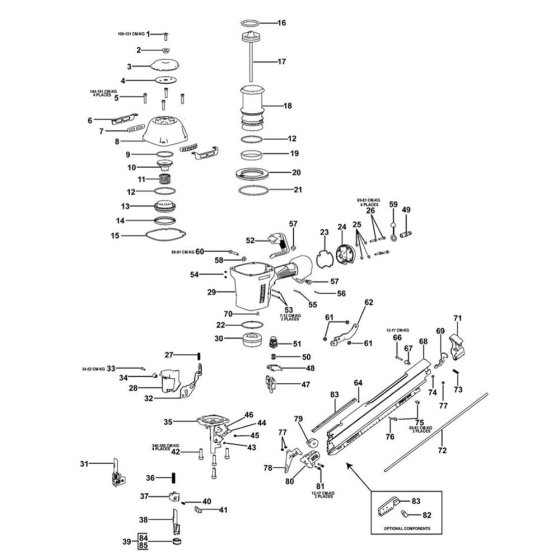 Main Assembly for DeWalt DPN9033