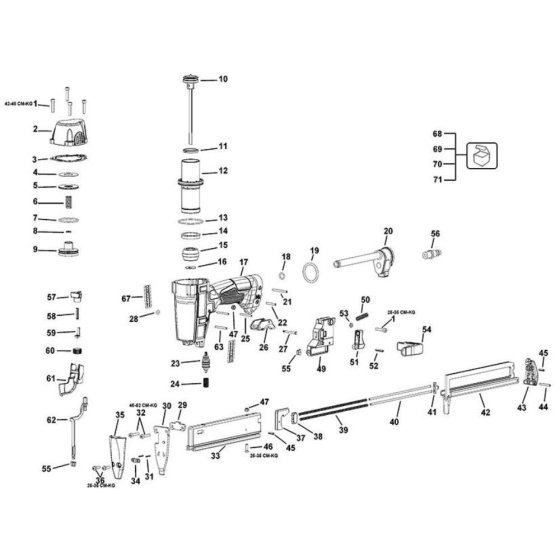 Main Assembly for DeWalt Nailers