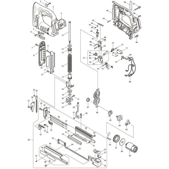Main Assembly for Makita DPT350RFE
