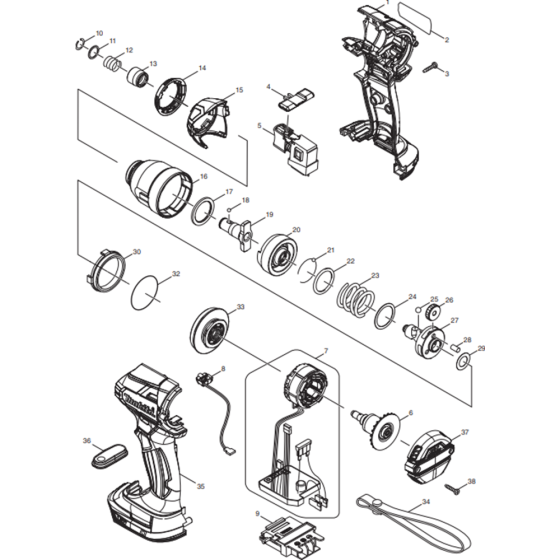 Makita DTD148RMJ Assembly