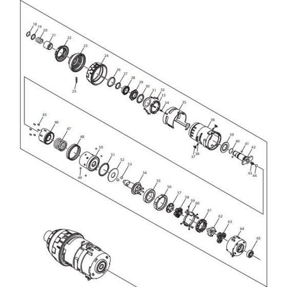 Drill Assembly for Makita DTP141Z