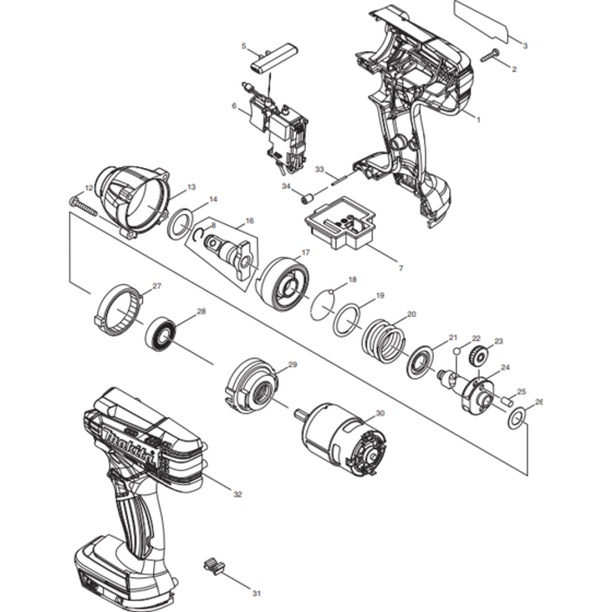 Makita DTW190RTJ Assembly