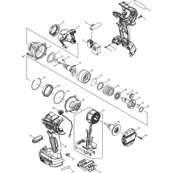 Makita DTW281Z Main Assembly