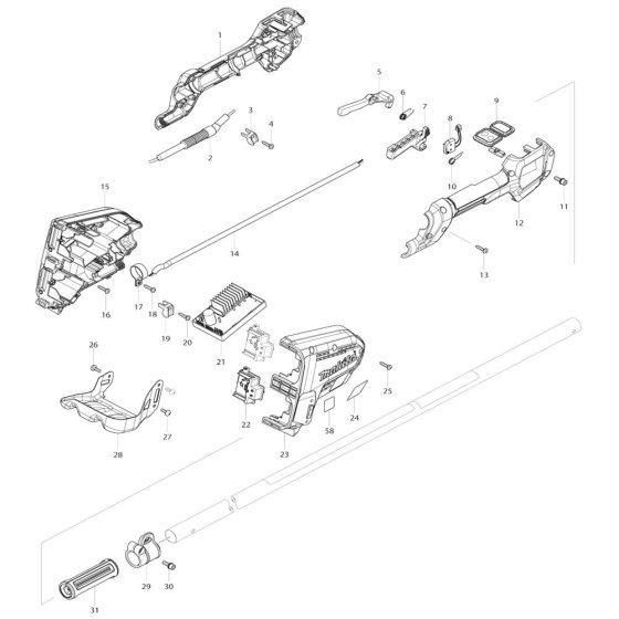 Makita DUR364L Housing Assembly