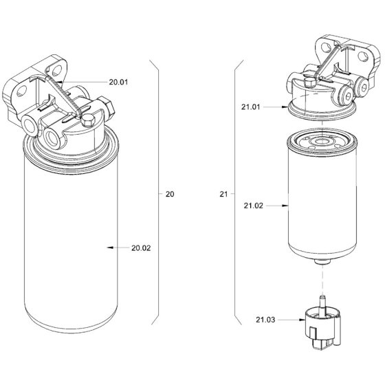 Fuel Filter Assembly for Hamm