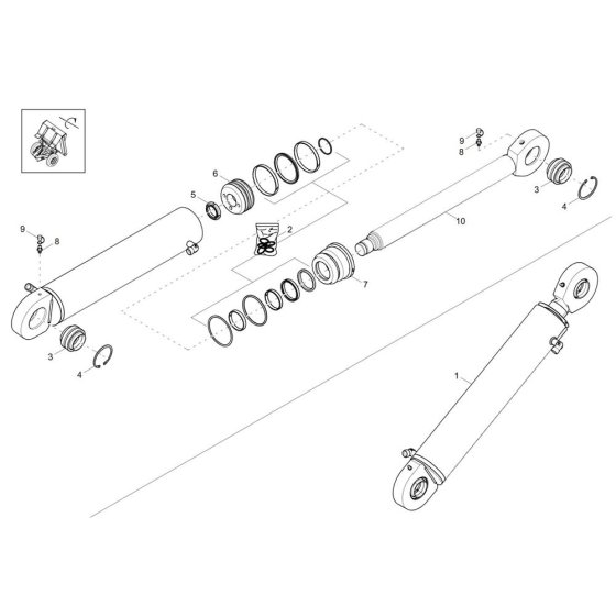 Tilt Ram Assembly for Wacker