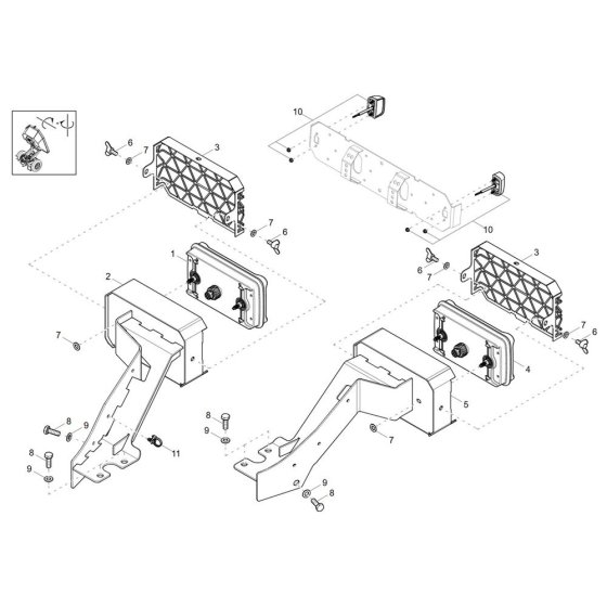 Rear Light Assembly Wacker DV60-2