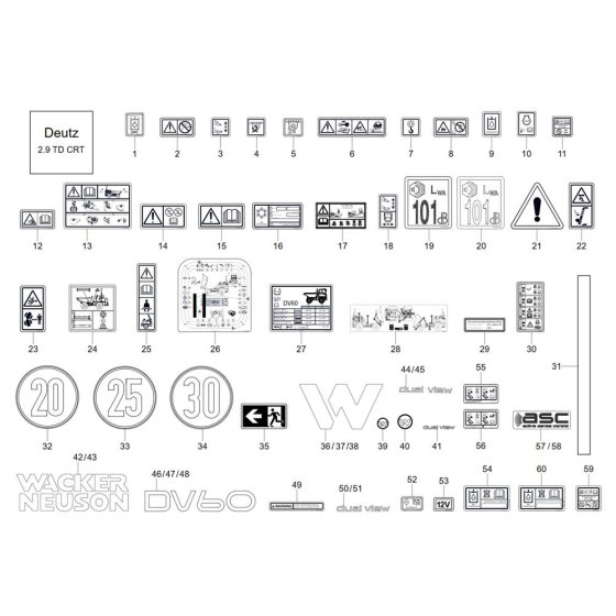 Decals for Wacker DV60-2