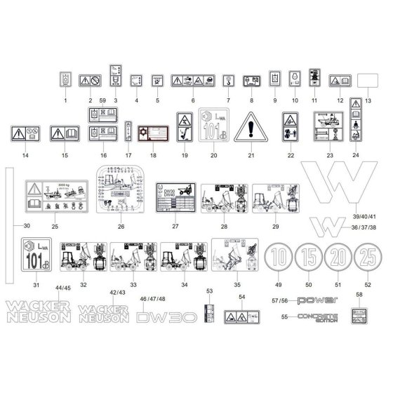 Decals for Wacker DW30-2