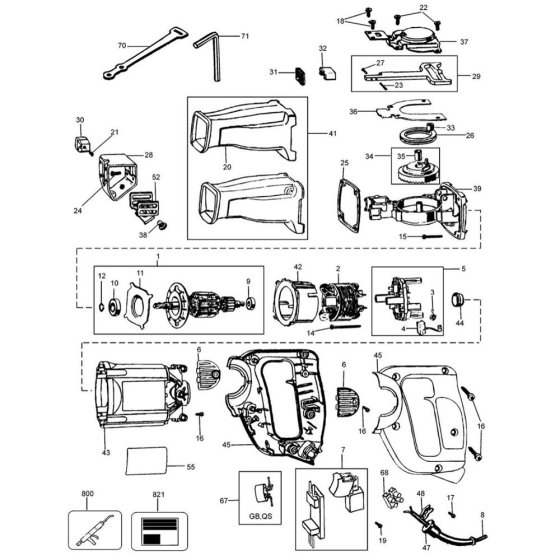 Main Assembly for DeWalt DW303K
