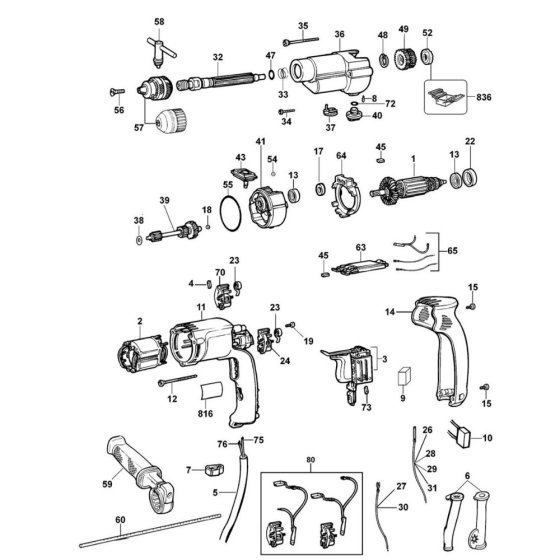 Main Assembly for DeWalt DW505