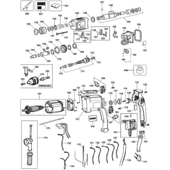 Main Assembly for DeWalt DW563K