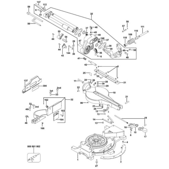 Main Assembly for DeWalt DW712N