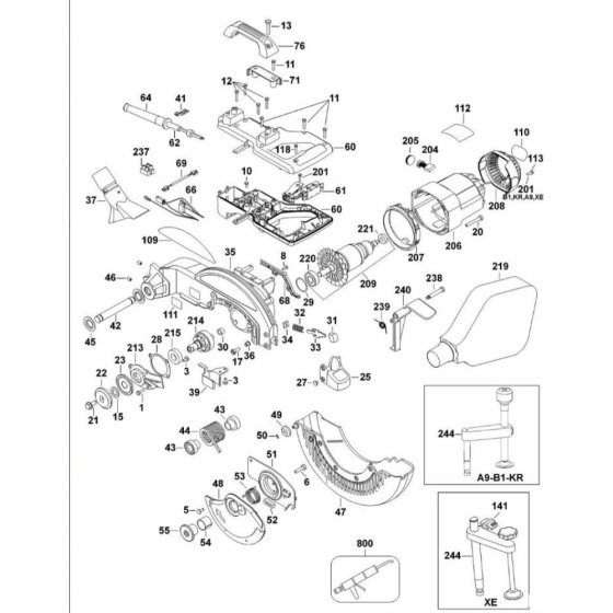 Main Assembly for DeWalt DW713