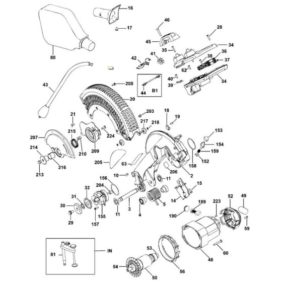 DeWalt DW715 Type 20 Assembly