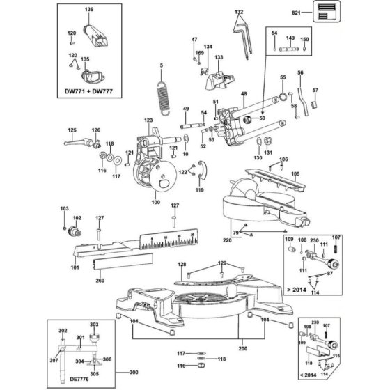 Table Assembly for DeWalt DW770