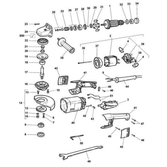 Main Assembly for DeWalt DW846