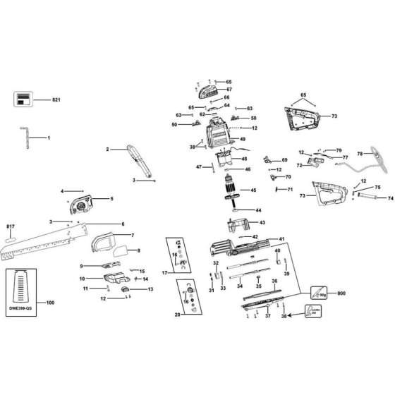 Main Assembly for DeWalt DWE398