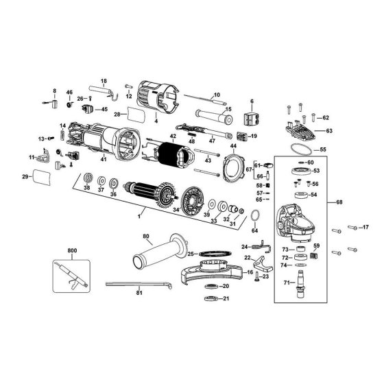 Main Assembly for DeWalt DWE4050