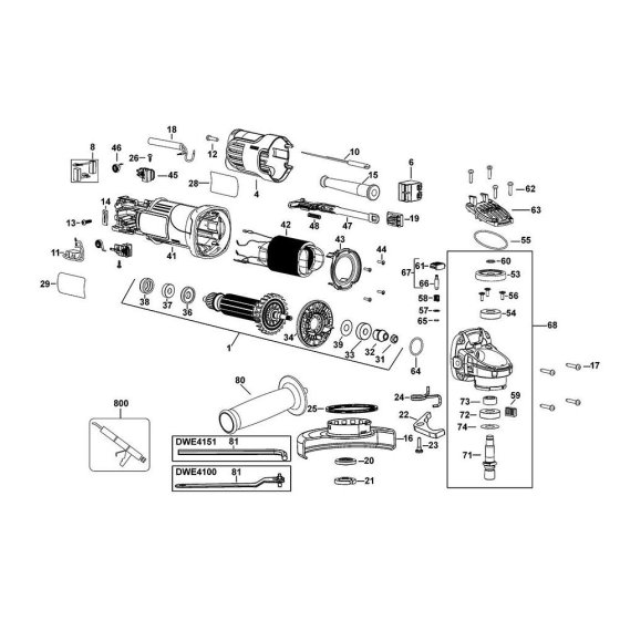Main Assembly for DeWalt DWE4100