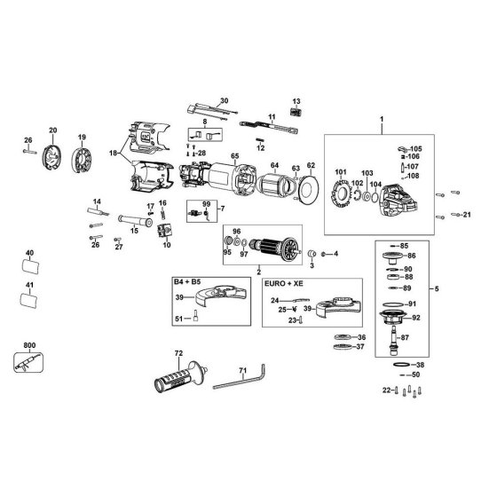 Main Assembly for DeWalt DWE4205