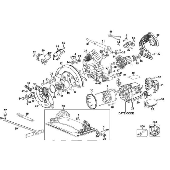 DeWalt DWE575 Main Assembly