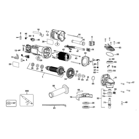 DeWalt DWE8110S Main Assembly