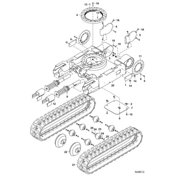 Undercarriage for BobCat E16