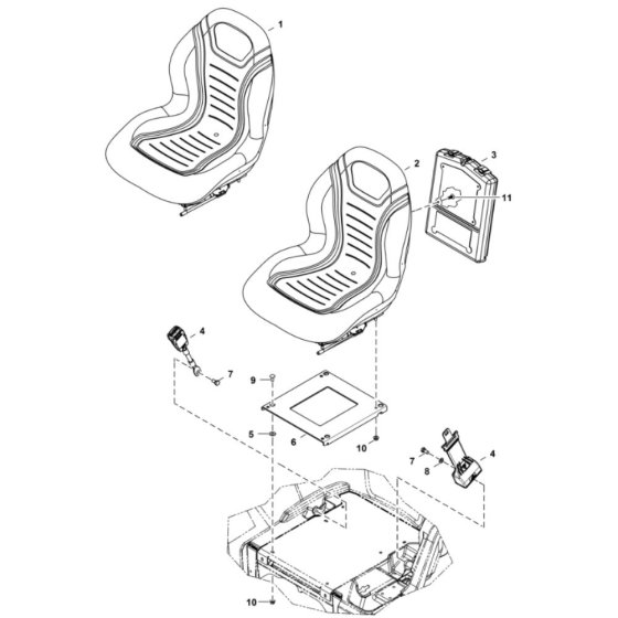 Vinyl Black Seat for BobCat E17