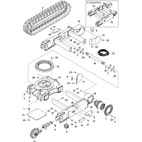 Undercarriage for BobCat E17