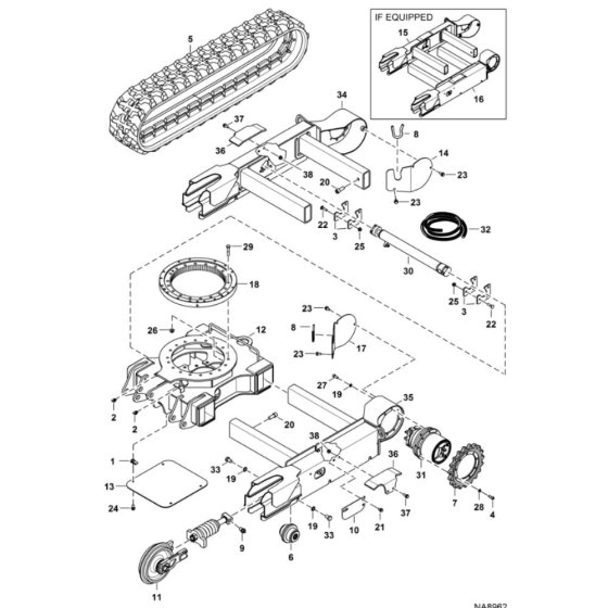 Undercarriage for BobCat E19