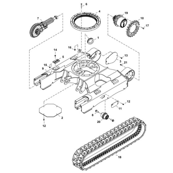 Undercarriage for BobCat E25