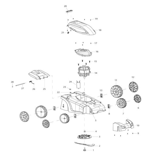 Deck & Wheel Assembly for ELM3711