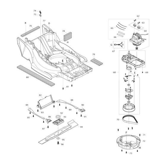 Deck & Motor Assembly for Makita