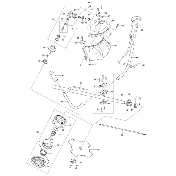 Makita EM2600U Assembly