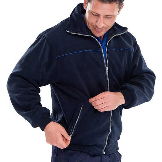 Endeavour Fleece Jacket Zip Front Fastening Elasticated Waist Navy Blue XL
