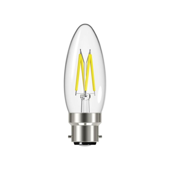 Energizer LED BC (B22) 4W 470 lm Candle Filament Non-Dimmable Bulb (Warm White) - OEM No. S12868