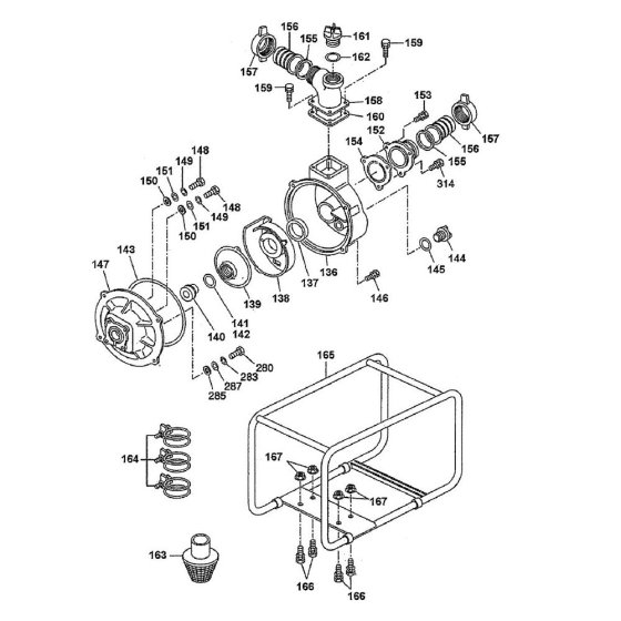 Makita EW200R Water Pump Parts