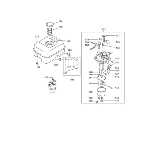Carburettor & Fuel Tank Assembly
