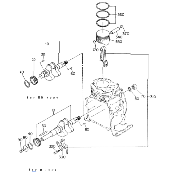 Crank, Piston Group