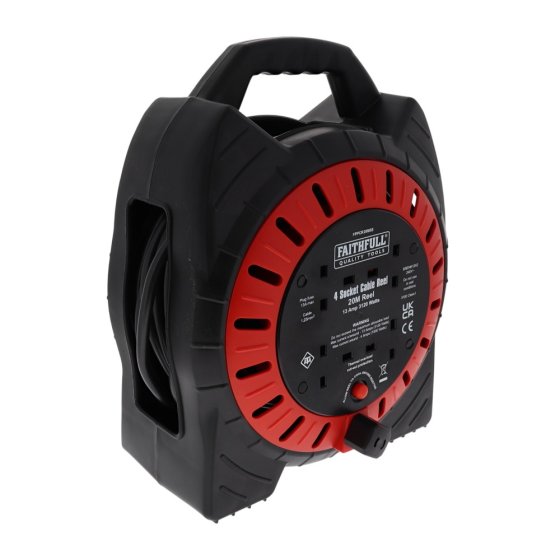 Semi-Enclosed 4 Socket Cable Reel 240V 13A 20m