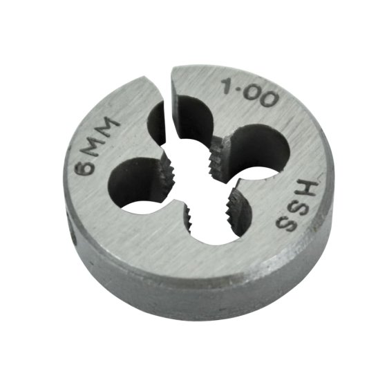 HSS Straight Flute Split Die M6 x 1.0, 13/16in OD